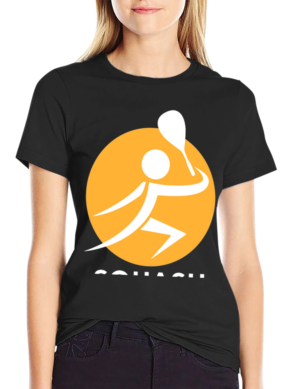 Squash Player Graphic Tee - Sporty Black T-Shirt