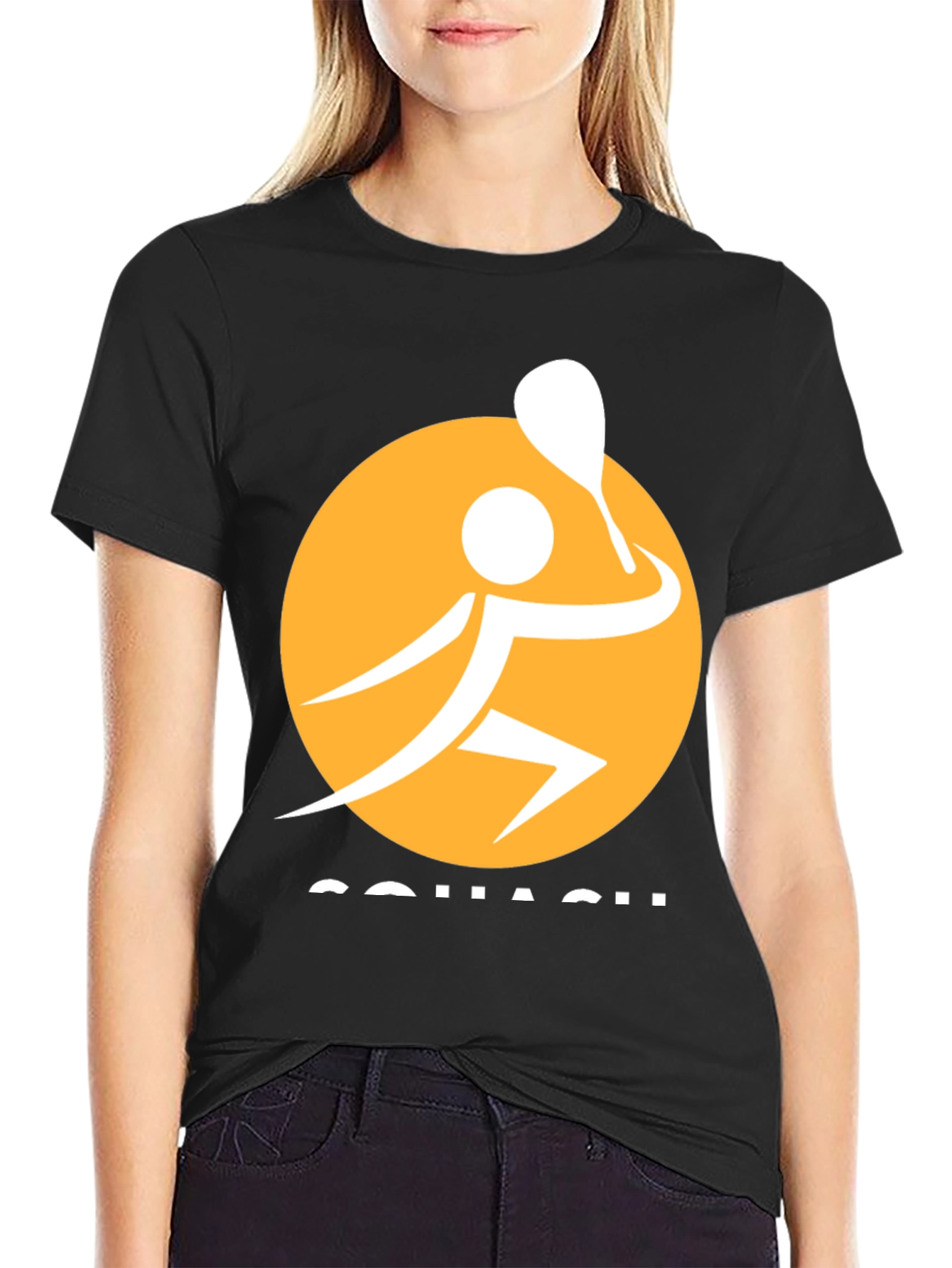 Squash Player Graphic Tee - Sporty Black T-Shirt