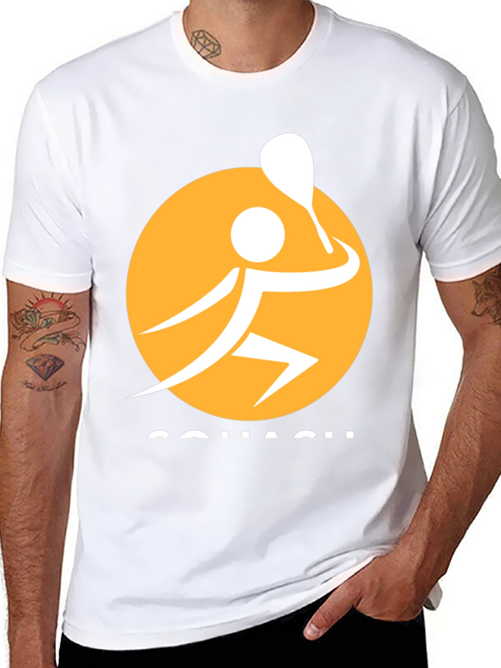 Squash Player Graphic Tee - Sporty Black T-Shirt