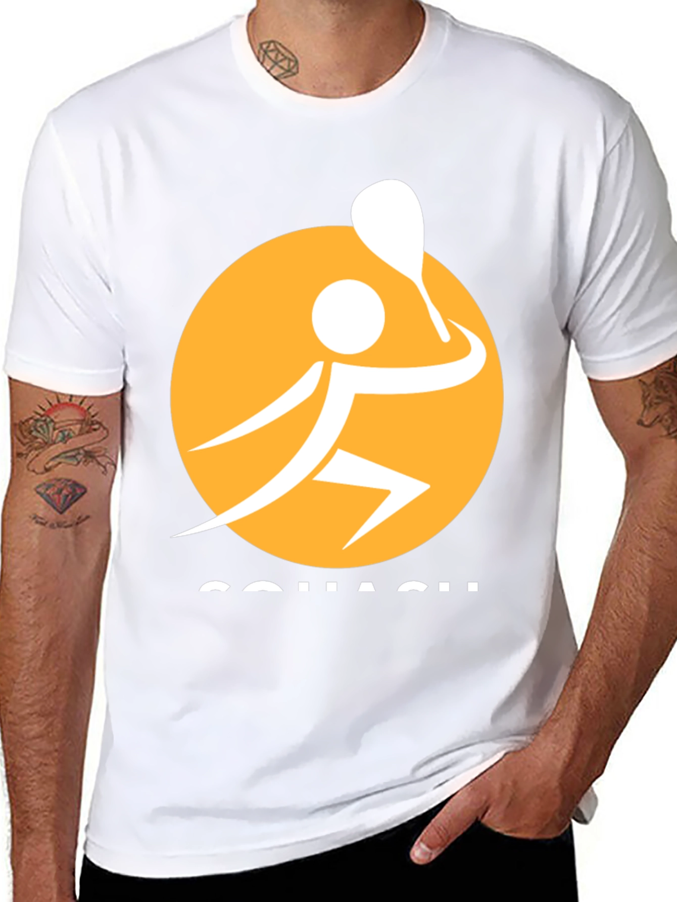 Squash Player Graphic Tee - Sporty Black T-Shirt