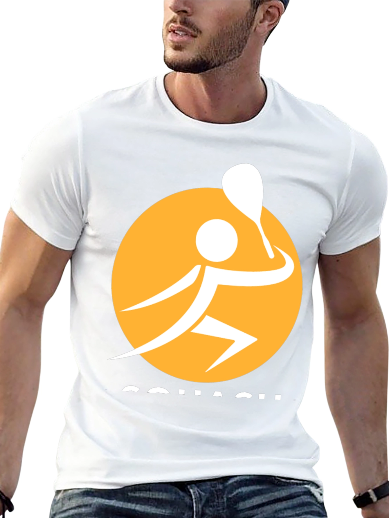 Squash Player Graphic Tee - Sporty Black T-Shirt
