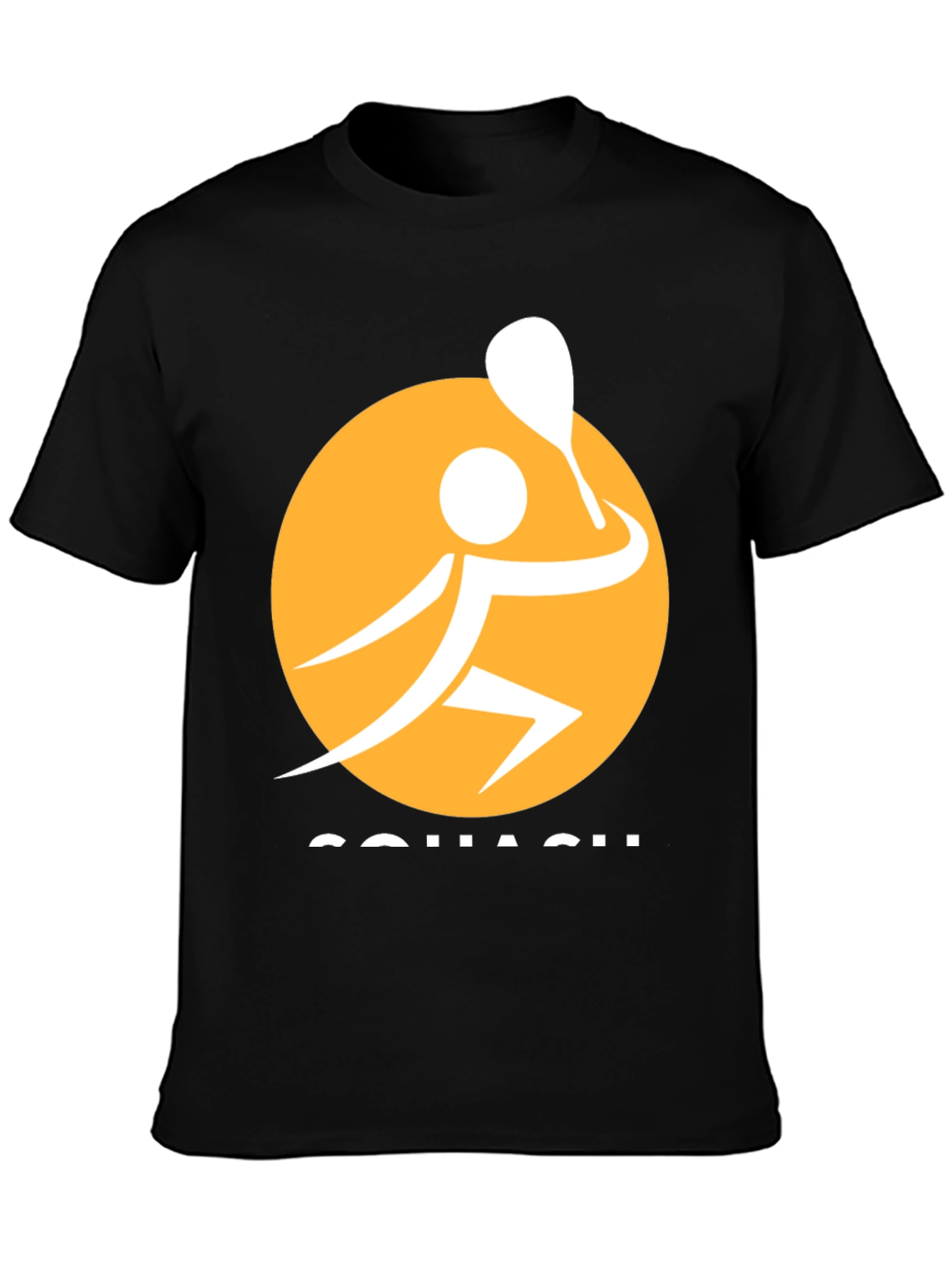 Squash Player Graphic Tee - Sporty Black T-Shirt