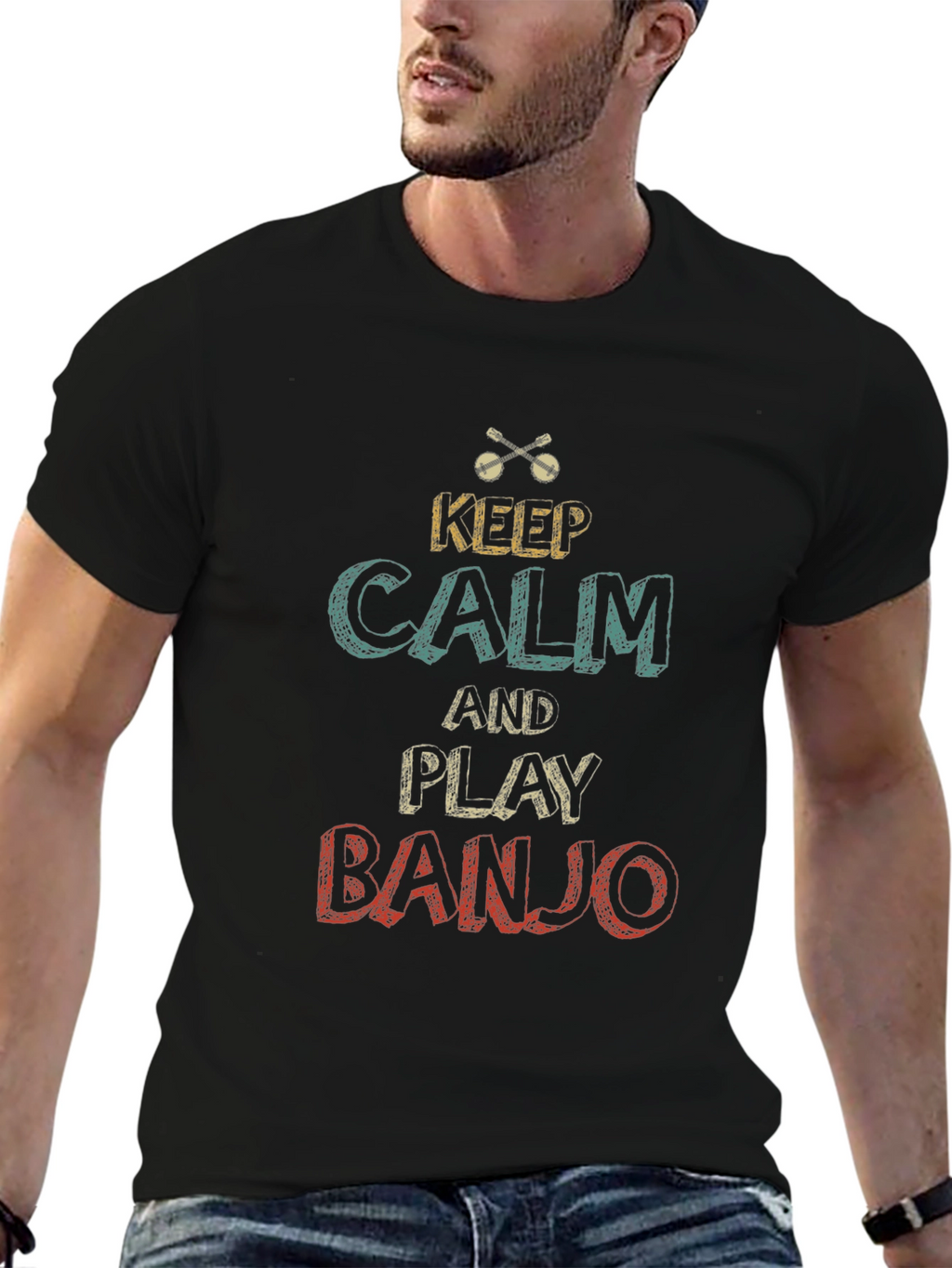 Keep Calm and Play Banjo Graphic Tee