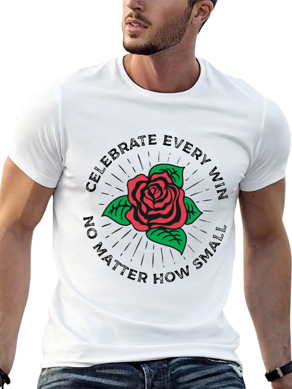 Celebrate Every Win Rose Graphic T-Shirt