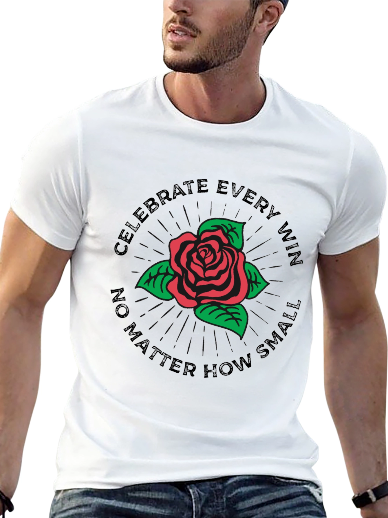Celebrate Every Win Rose Graphic T-Shirt
