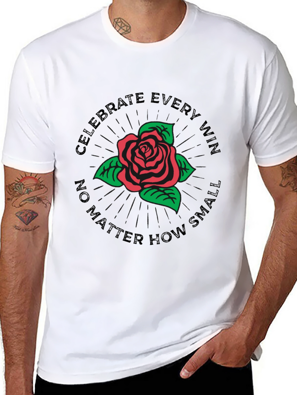Celebrate Every Win Rose Graphic T-Shirt