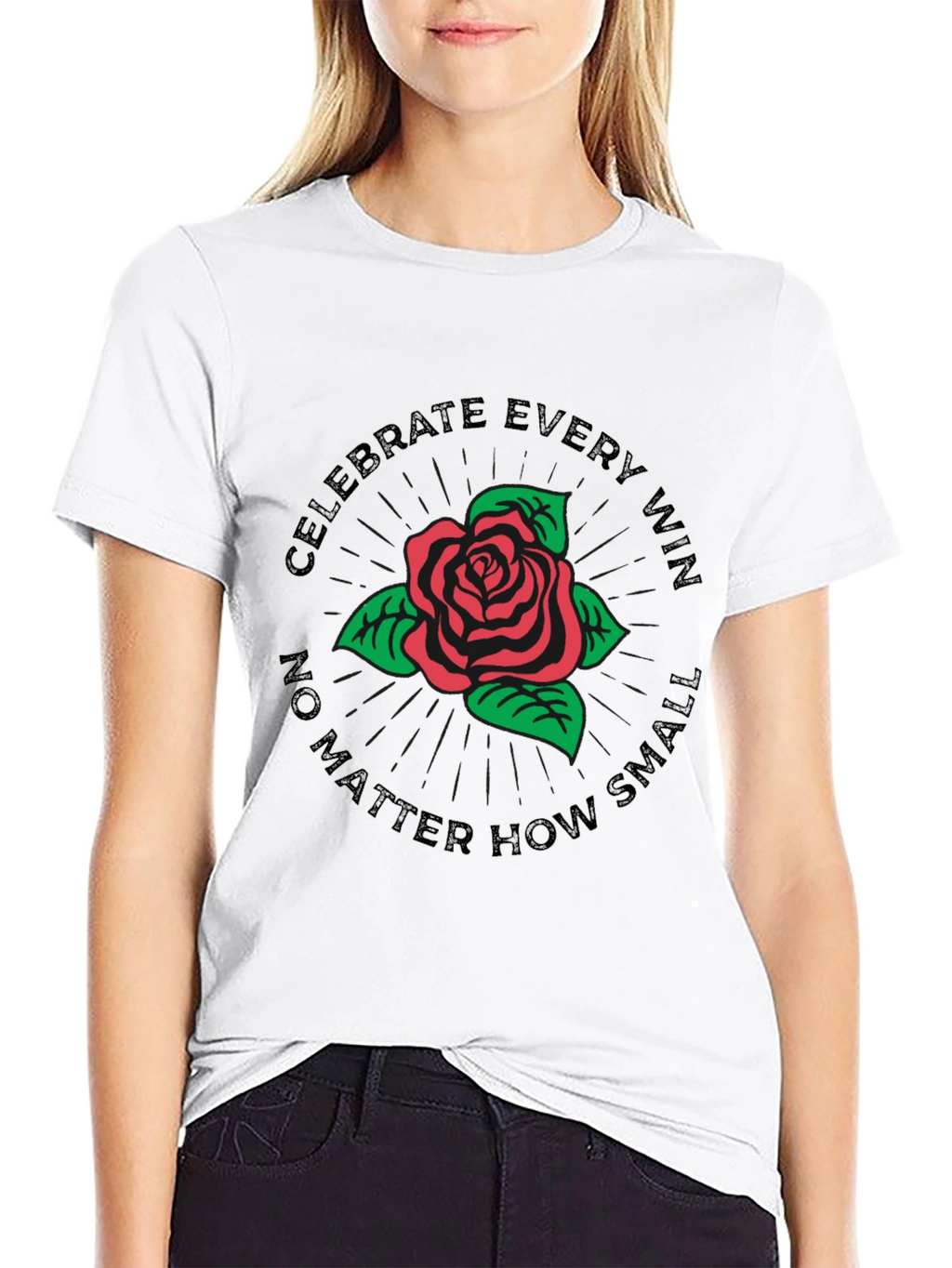Celebrate Every Win Rose Graphic T-Shirt