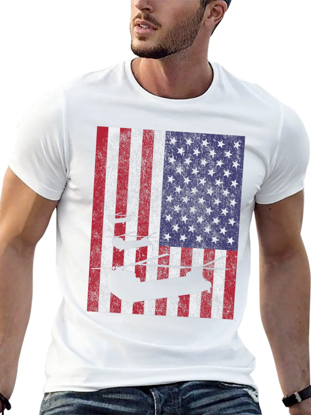 American Flag Helicopter T-Shirt