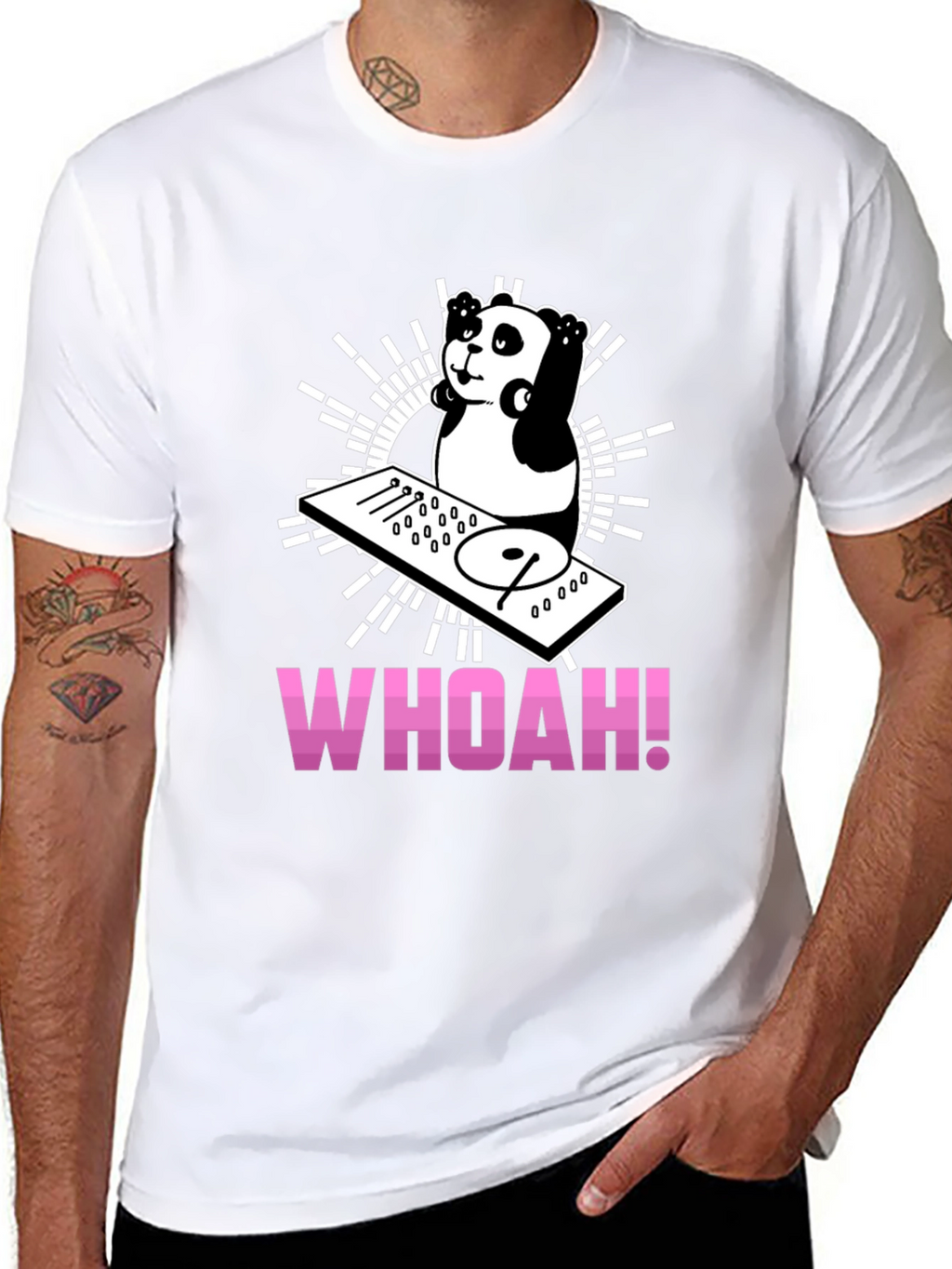 DJ Panda Graphic Tee - Black Cotton T-Shirt