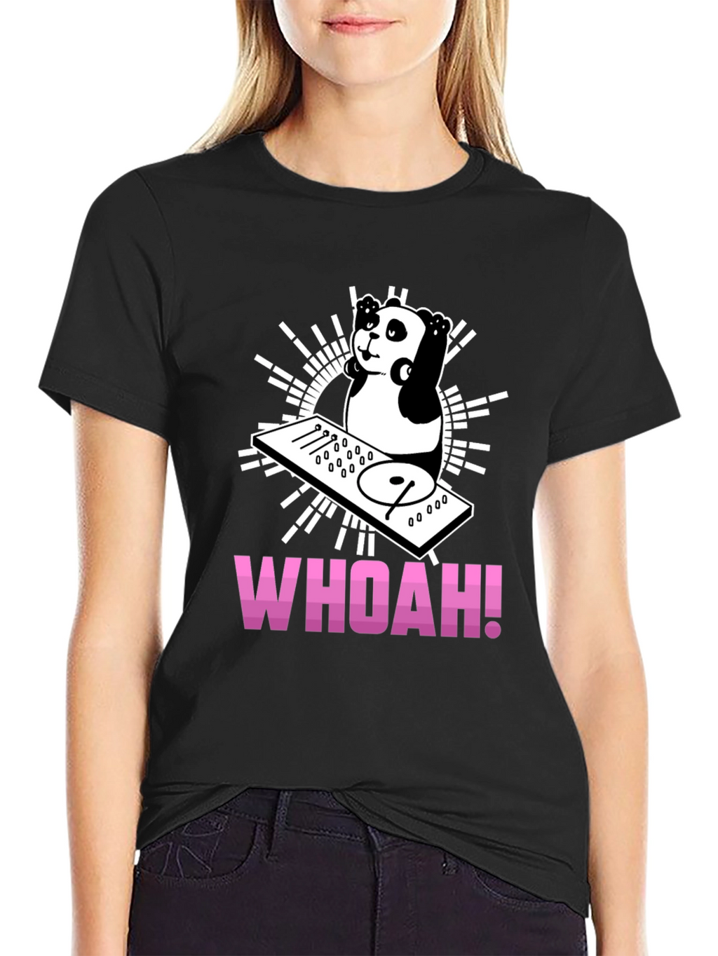 DJ Panda Graphic Tee - Black Cotton T-Shirt