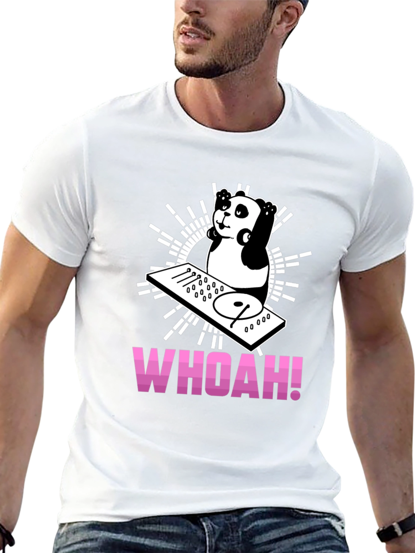 DJ Panda Graphic Tee - Black Cotton T-Shirt