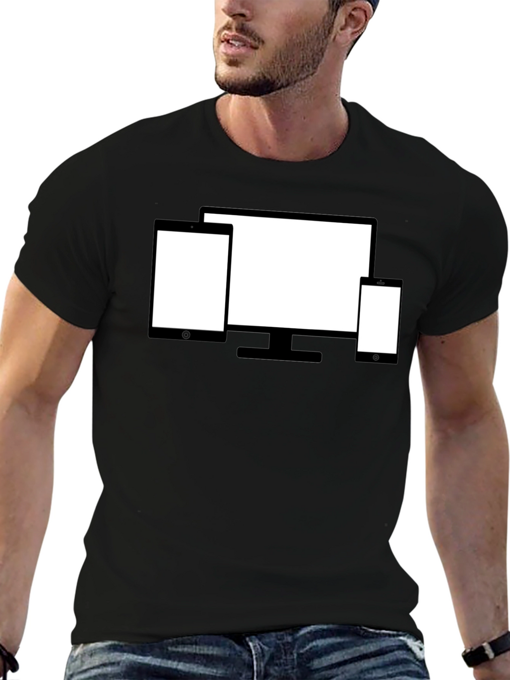 Tech Device Display Black T-Shirt