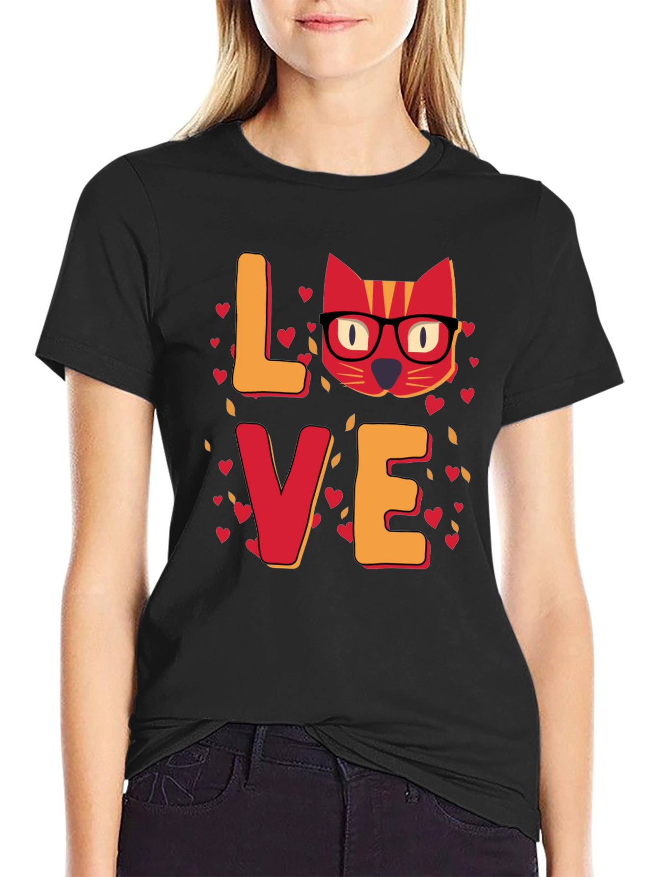Love Cat T-Shirt - Unique Valentines Day Gift for Cat Lovers