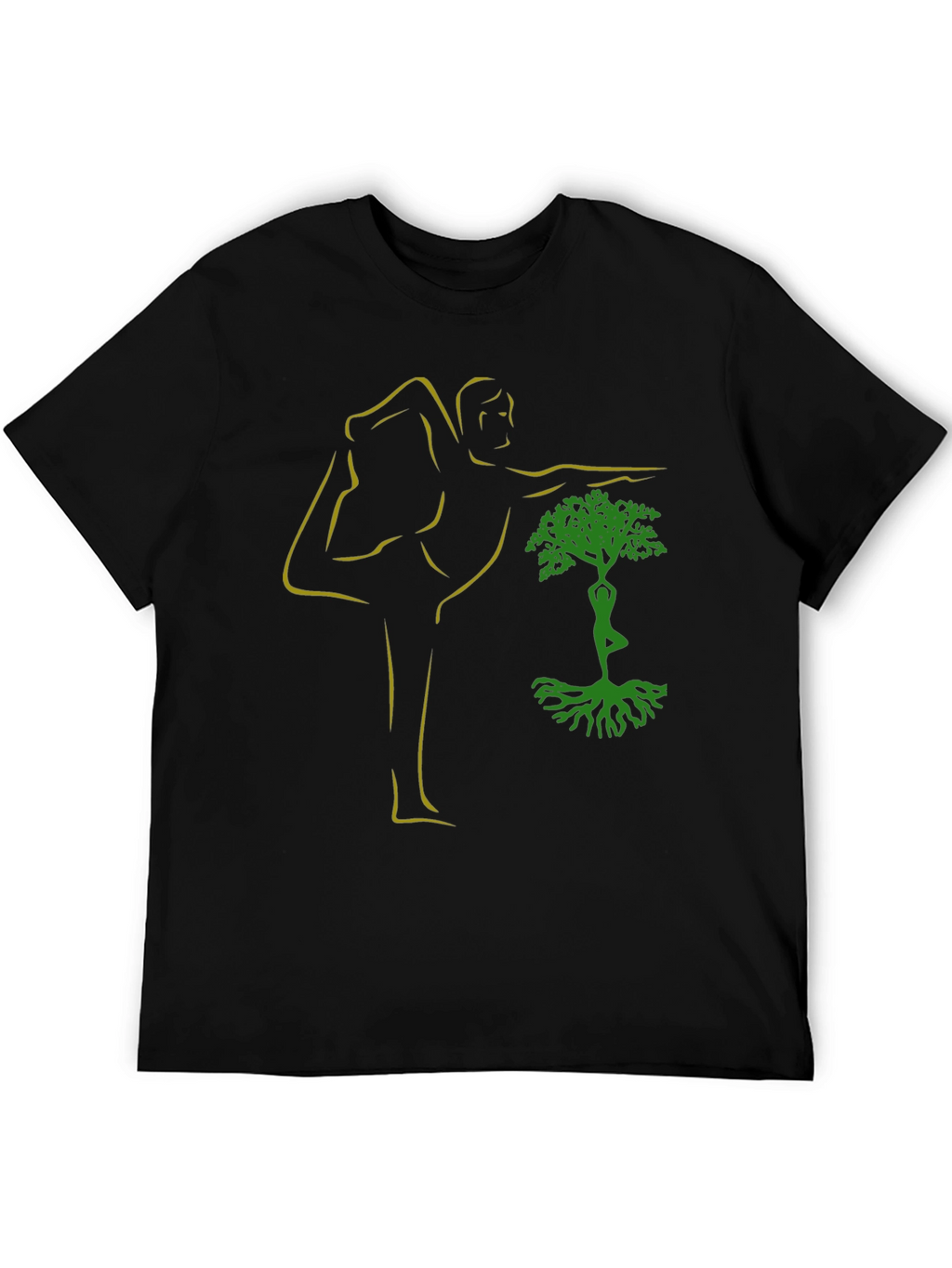 Yoga Tree Pose Graphic Black T-Shirt