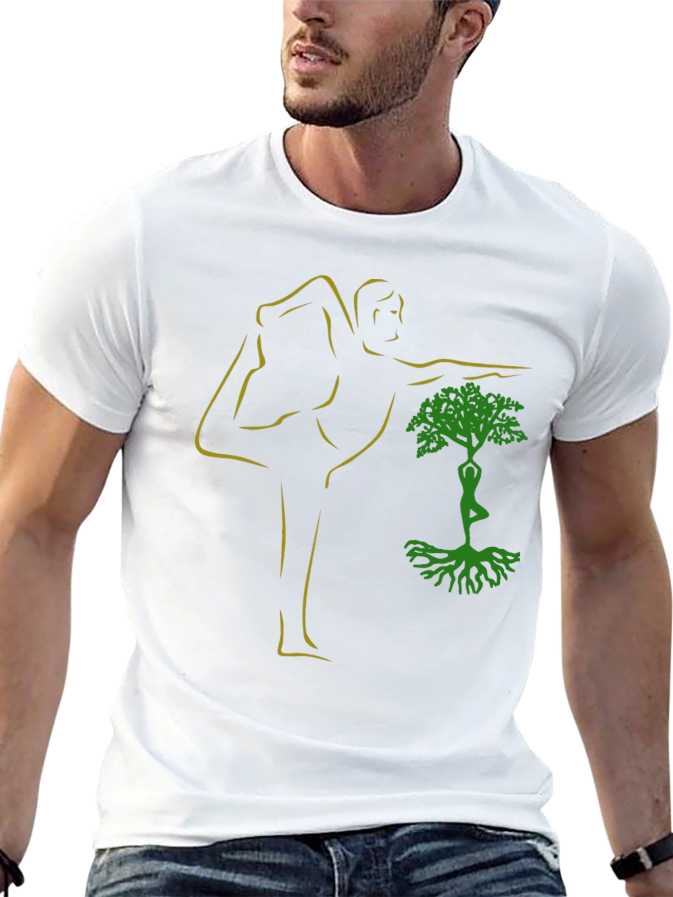 Yoga Tree Pose Graphic Black T-Shirt