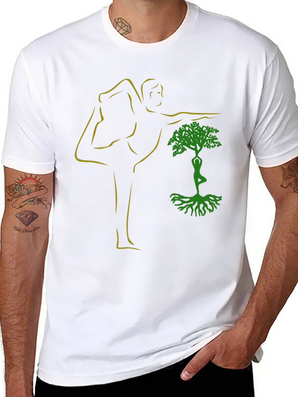 Yoga Tree Pose Graphic Black T-Shirt