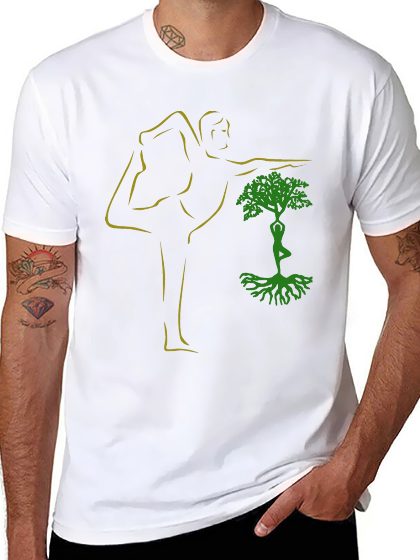 Yoga Tree Pose Graphic Black T-Shirt