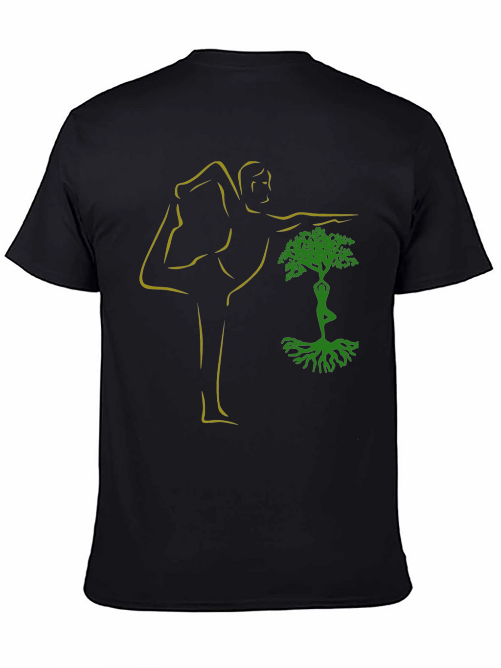Yoga Tree Pose Graphic Black T-Shirt