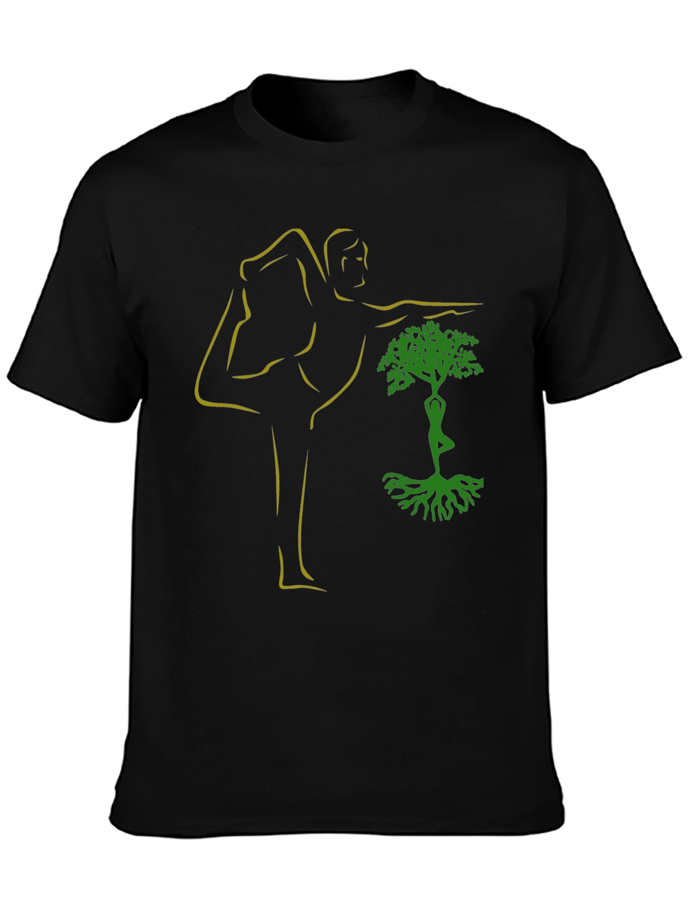 Yoga Tree Pose Graphic Black T-Shirt
