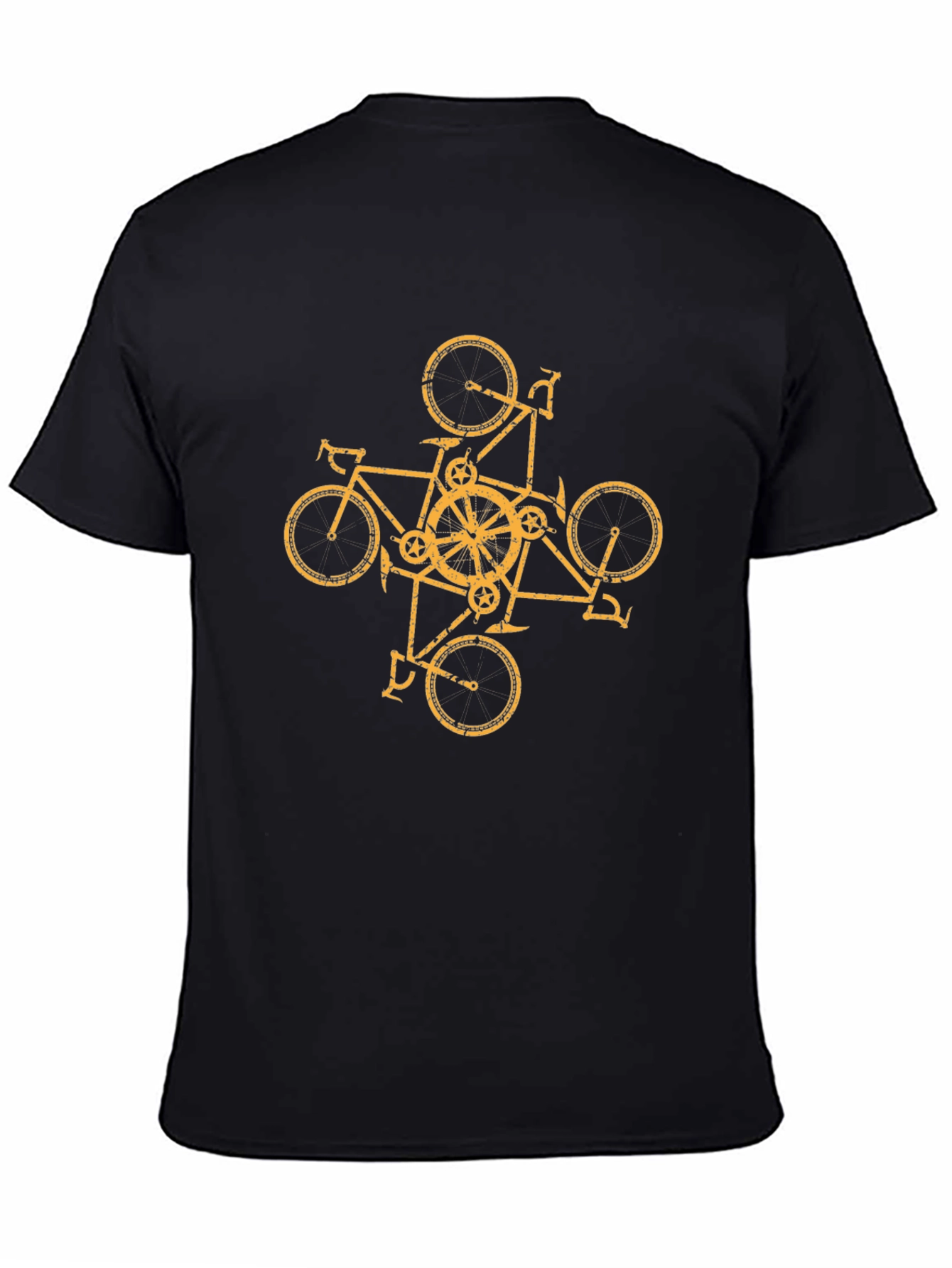 Bicycle Mandala Graphic Tee - Black Cotton Blend