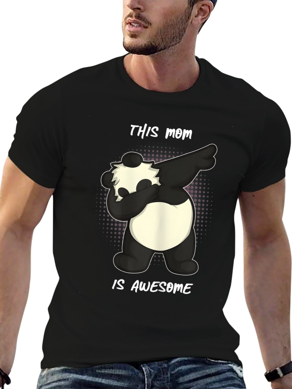 Awesome Mom Panda Bear Graphic T-Shirt