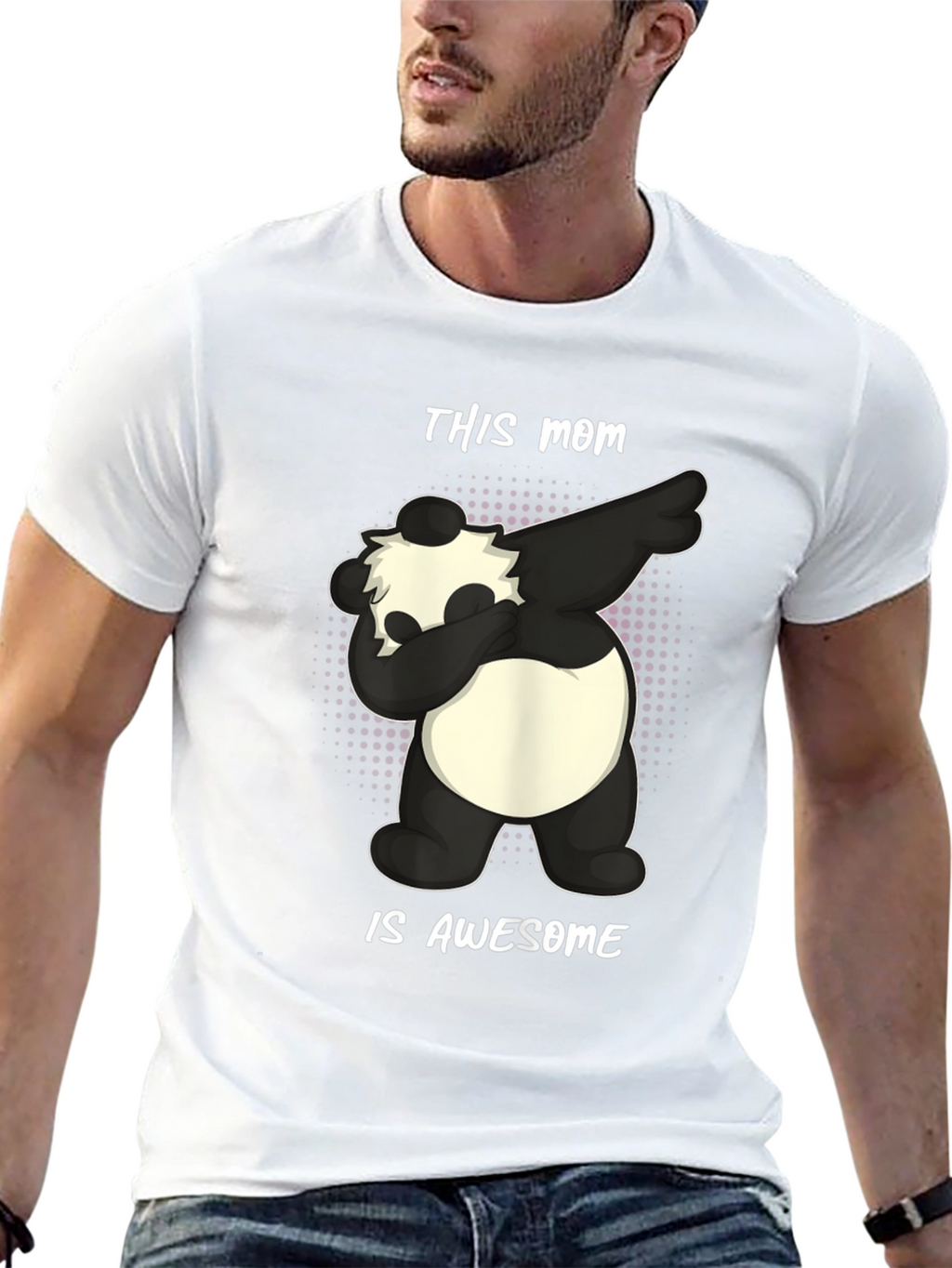 Awesome Mom Panda Bear Graphic T-Shirt