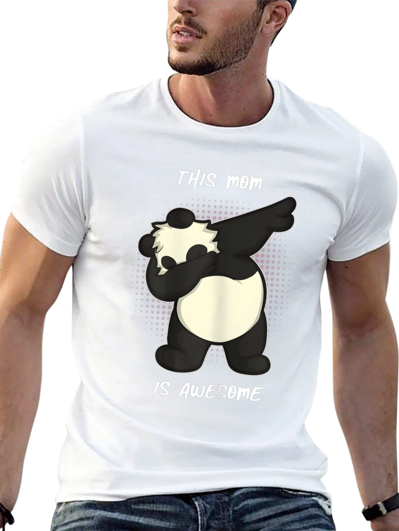 Awesome Mom Panda Bear Graphic T-Shirt