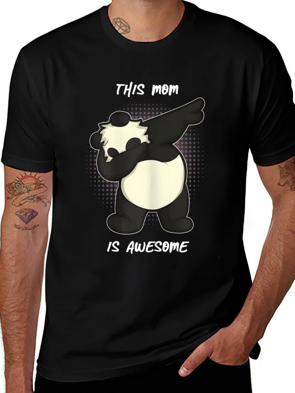 Awesome Mom Panda Bear Graphic T-Shirt