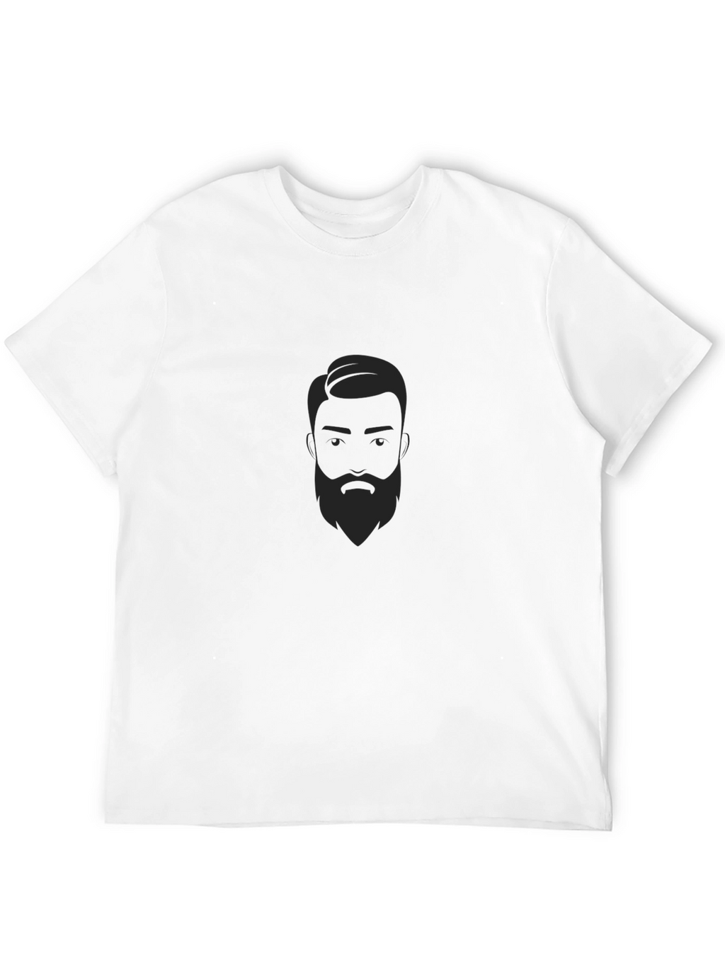 Mens Black Graphic Tee - Bearded Man Design