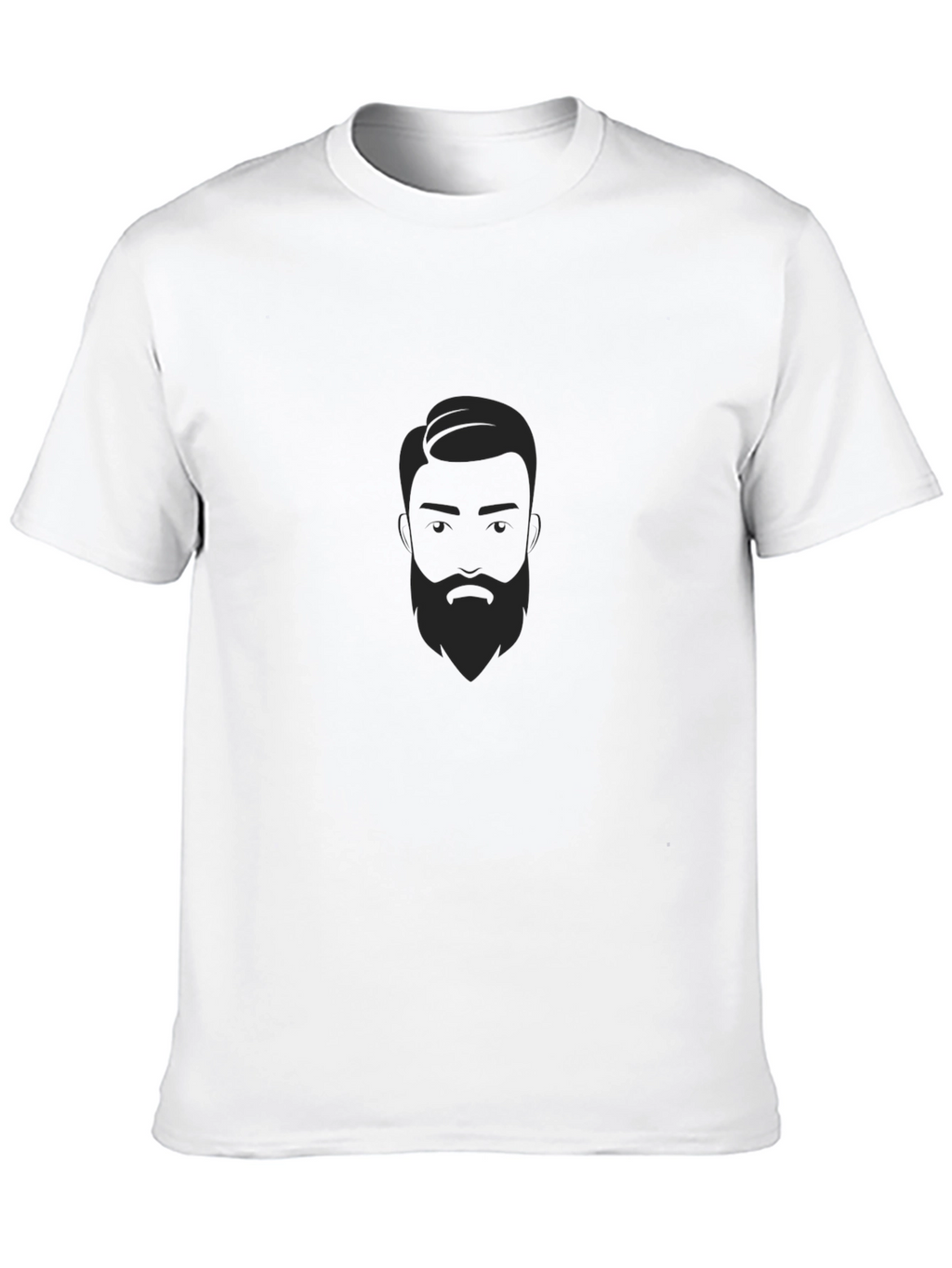 Mens Black Graphic Tee - Bearded Man Design