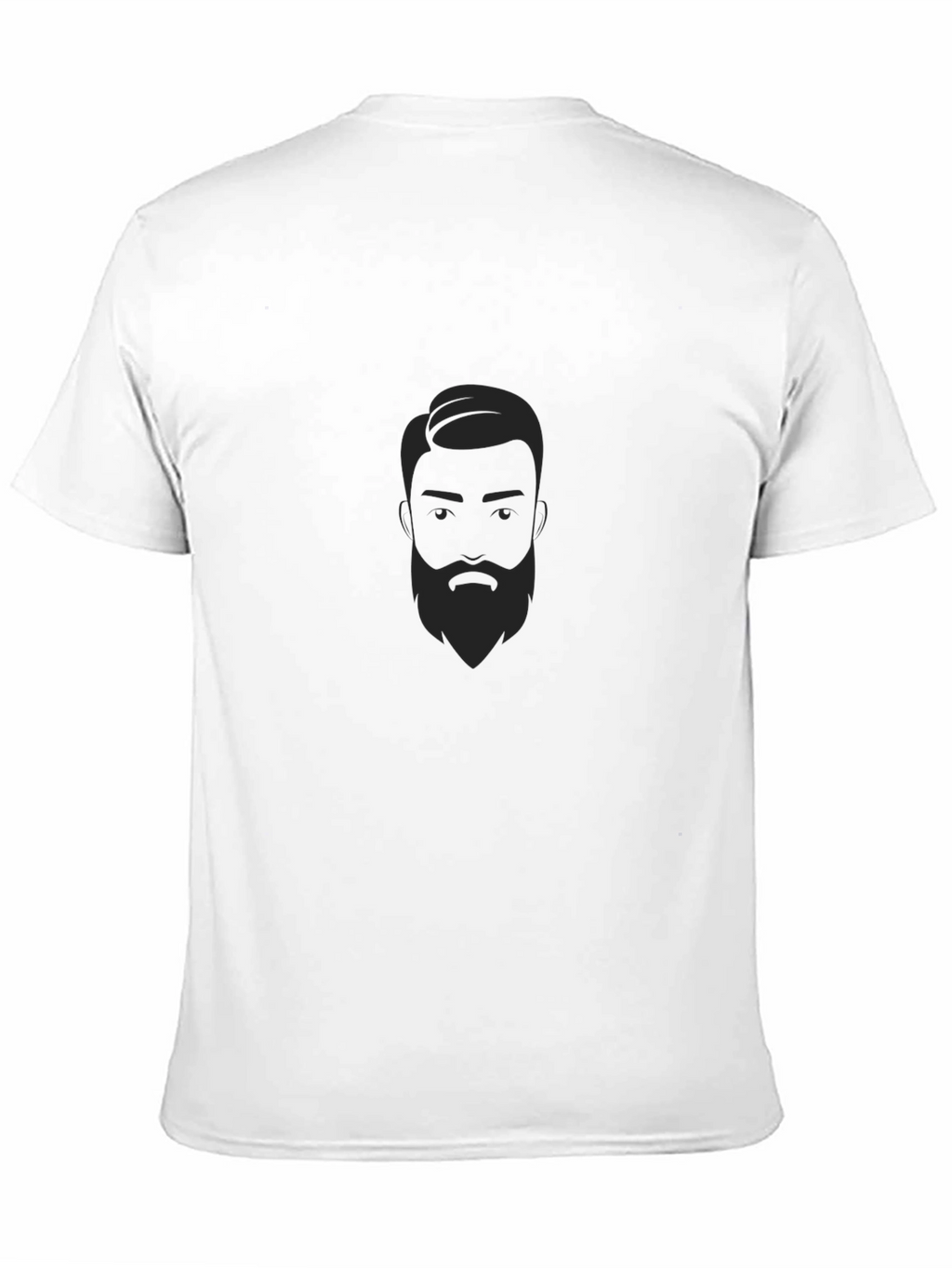 Mens Black Graphic Tee - Bearded Man Design