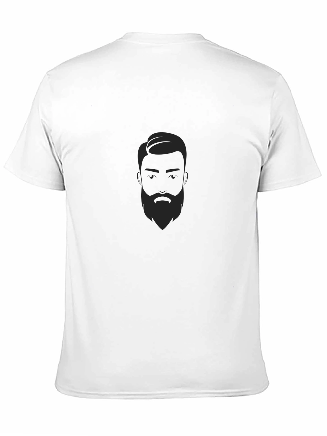 Mens Black Graphic Tee - Bearded Man Design