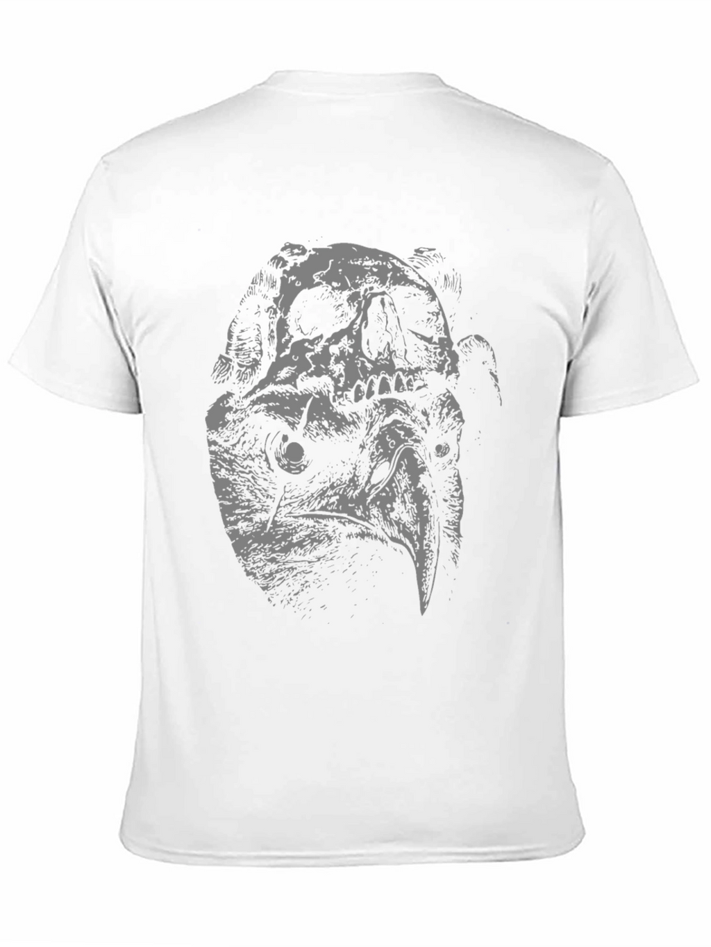 Skull Vulture Graphic Print Black T-Shirt