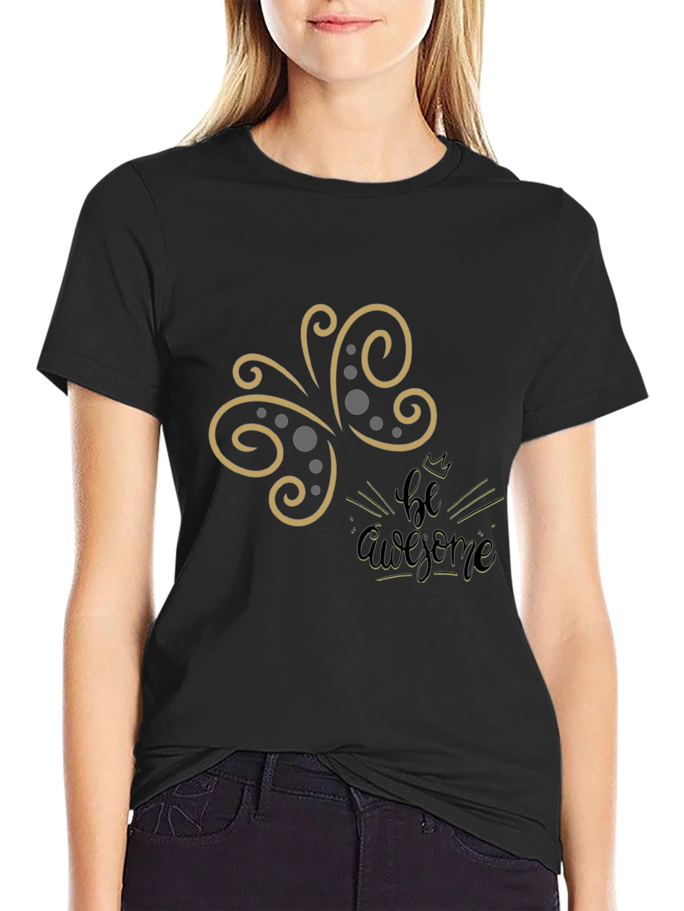 Be Awesome Graphic Tee - Stylish Black T-Shirt