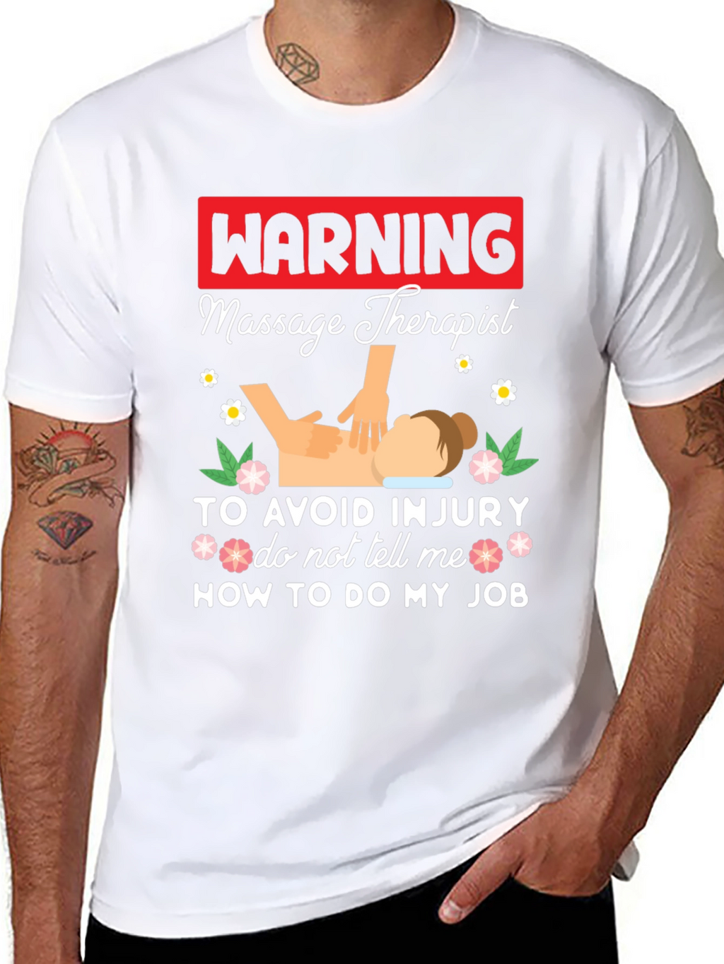 Warning Massage Therapist Graphic Tee