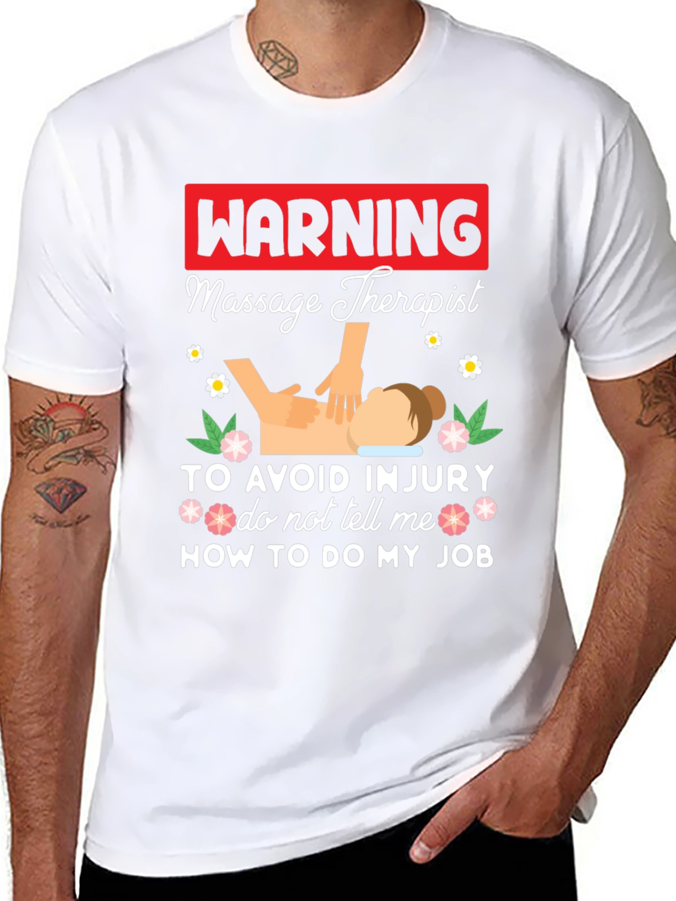 Warning Massage Therapist Graphic Tee