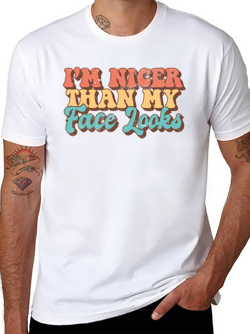 Funny Graphic Tee: Im Nicer Than My Face Looks