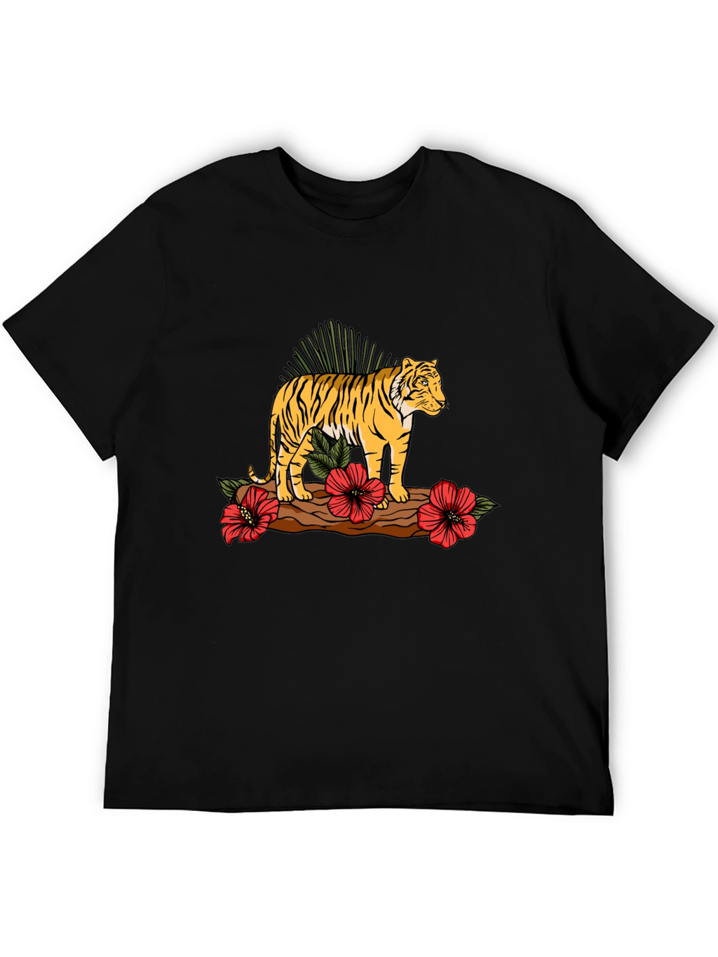 Tiger Graphic Print Black T-shirt
