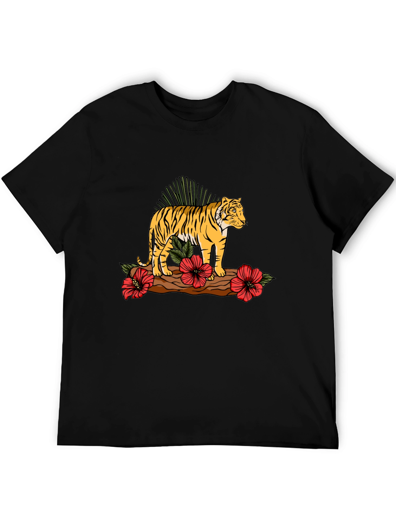 Tiger Graphic Print Black T-shirt