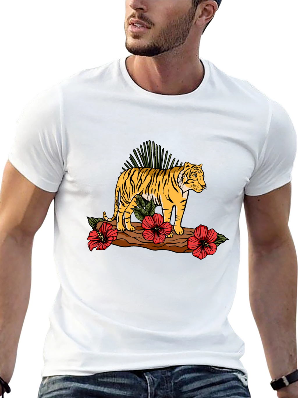 Tiger Graphic Print Black T-shirt