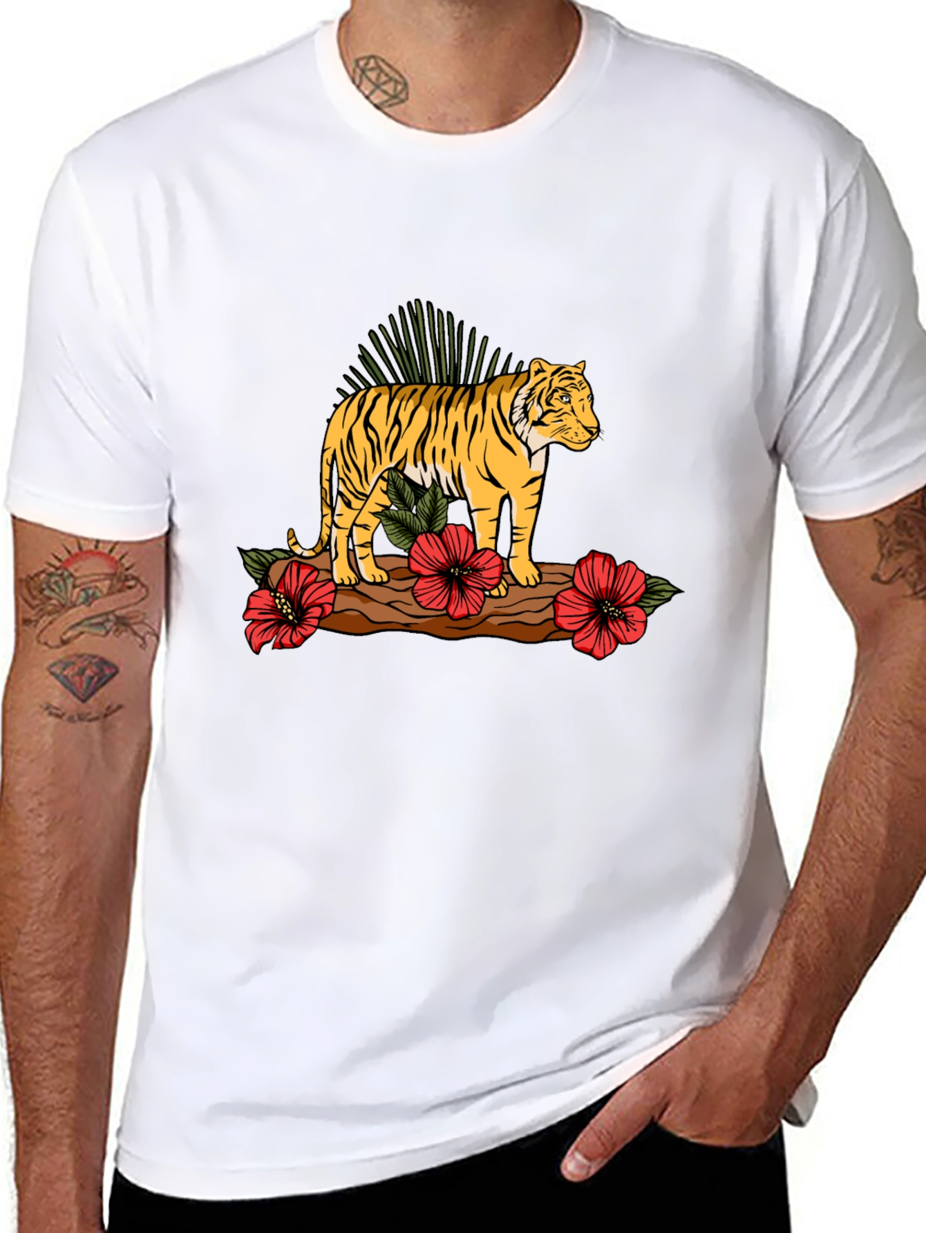 Tiger Graphic Print Black T-shirt