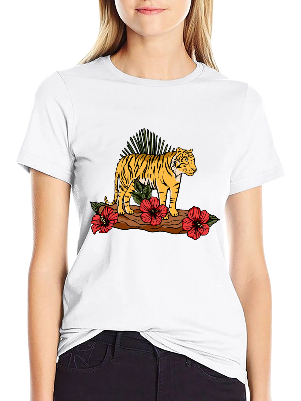 Tiger Graphic Print Black T-shirt