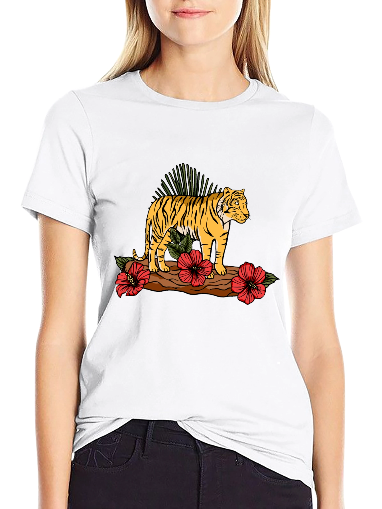 Tiger Graphic Print Black T-shirt