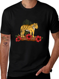Tiger Graphic Print Black T-shirt