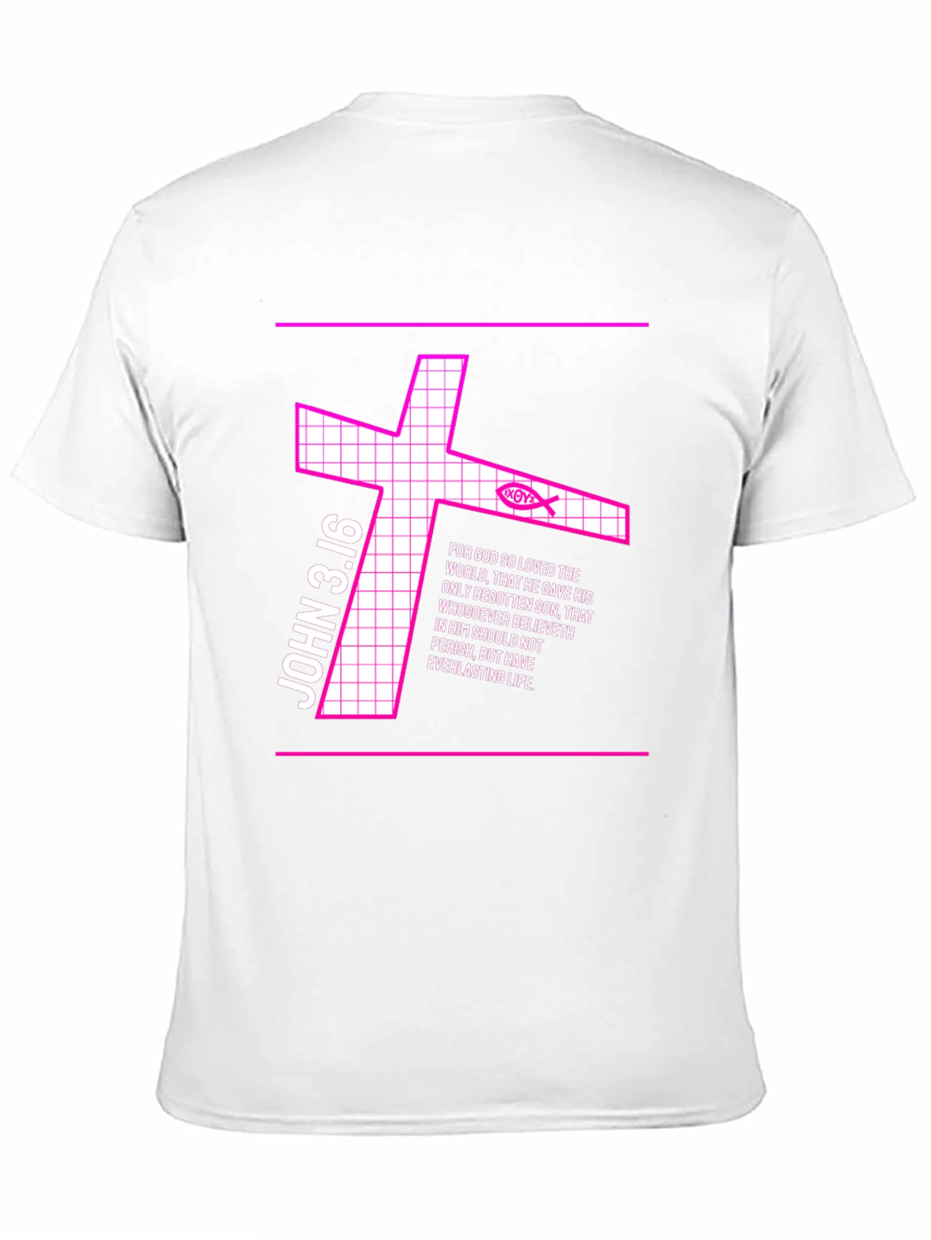 John 3:16 Graphic Tee - Christian Cross Design