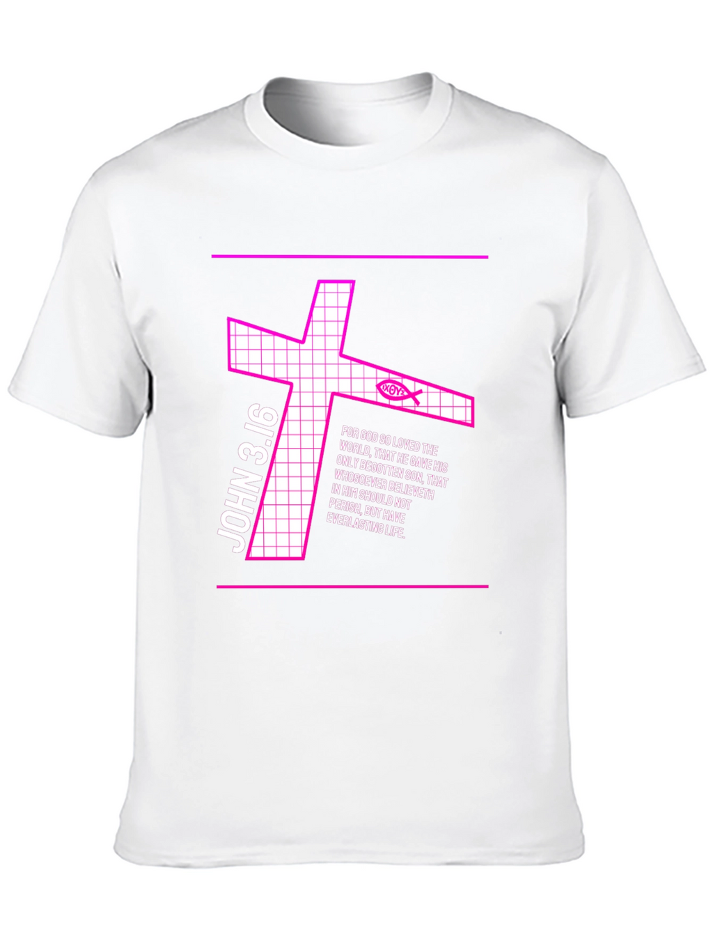 John 3:16 Graphic Tee - Christian Cross Design