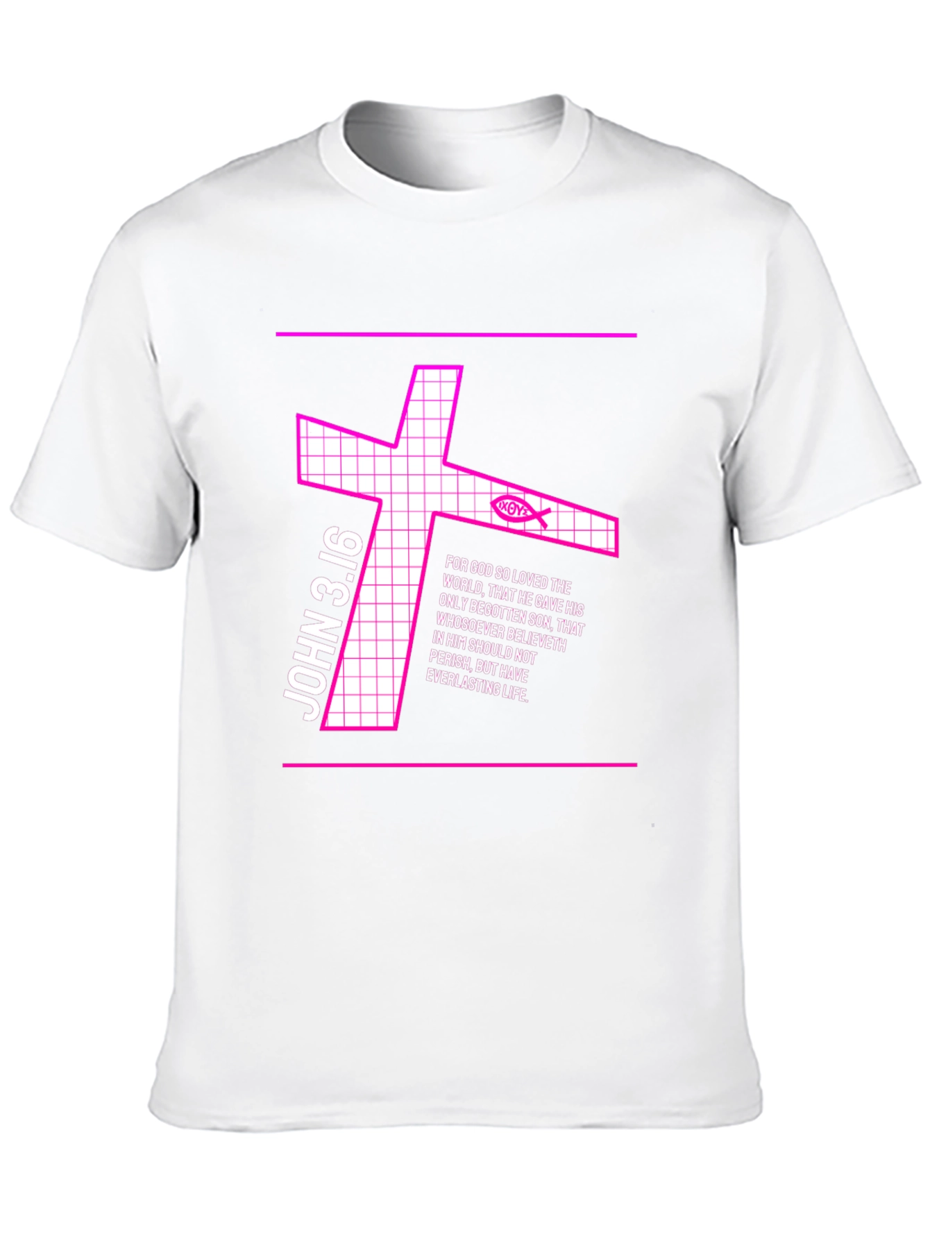 John 3:16 Graphic Tee - Christian Cross Design