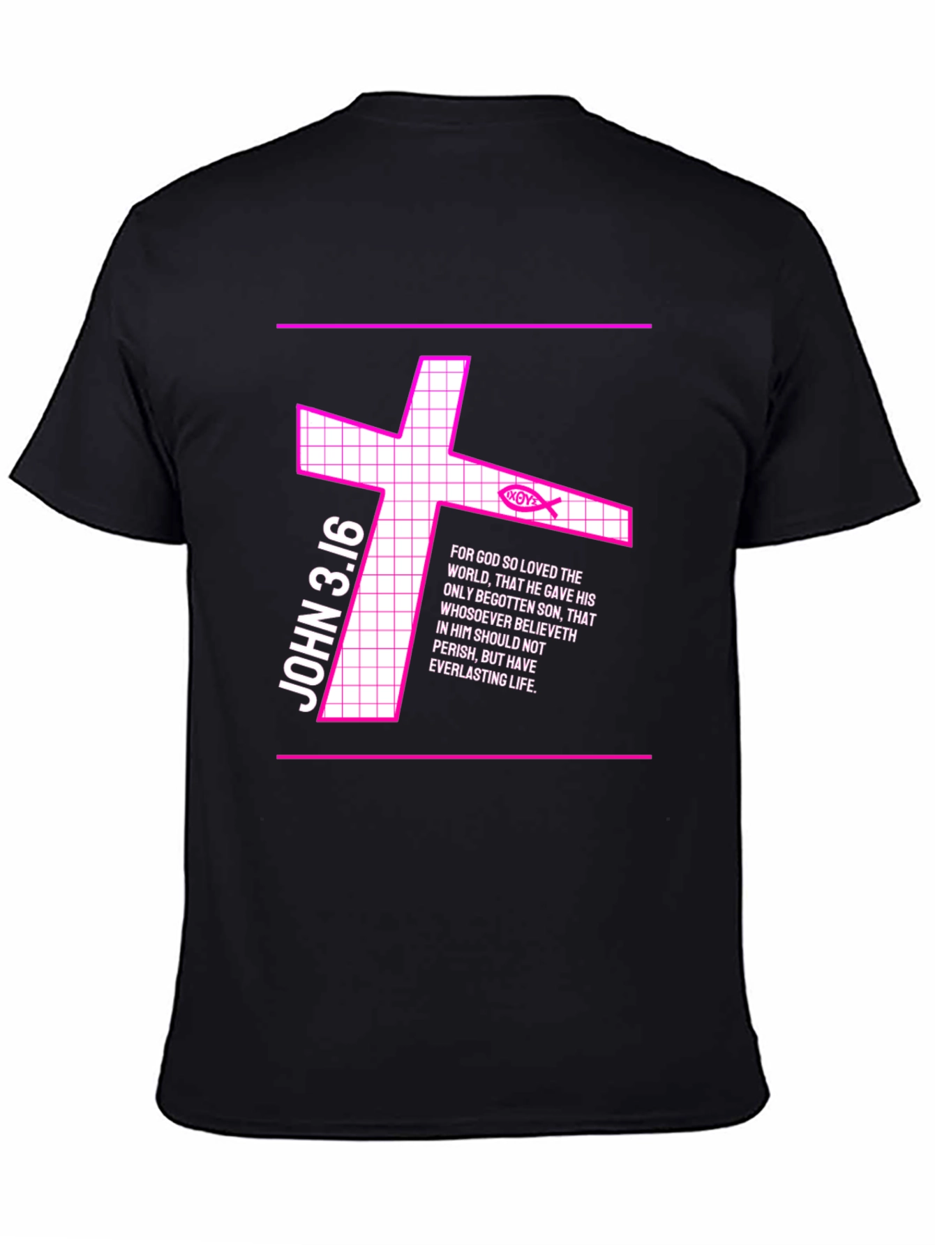 John 3:16 Graphic Tee - Christian Cross Design