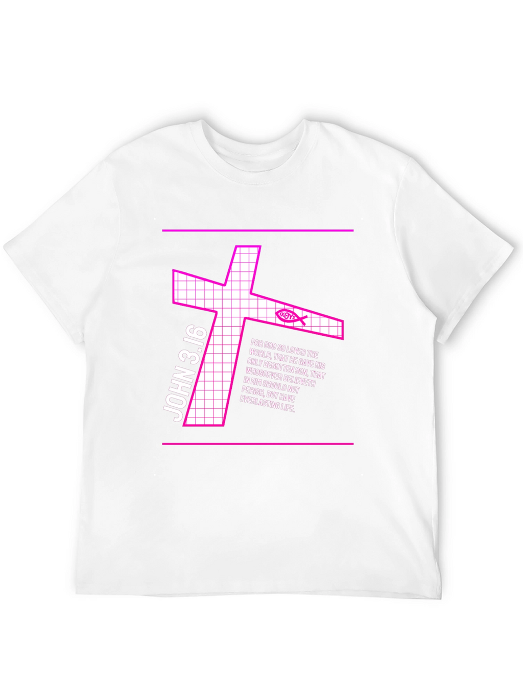 John 3:16 Graphic Tee - Christian Cross Design