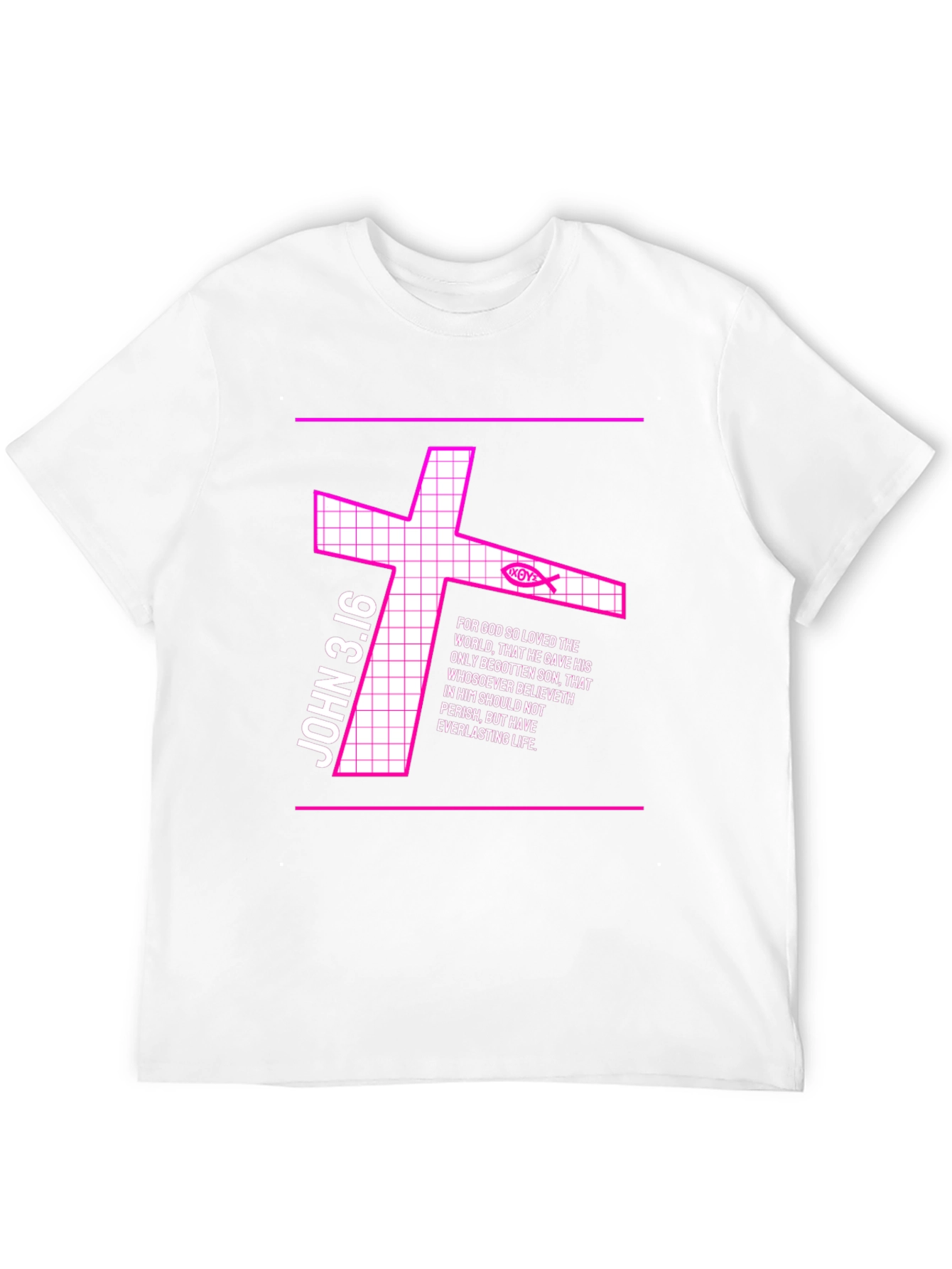 John 3:16 Graphic Tee - Christian Cross Design